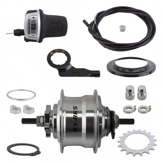 Sturmey Archer Rear Hub 5 Speed Rxrk5 6 bolt disc 36 Sl W/Trim Kit Twist-Shifter Tsc50 Cable 1700Mm 18T 185/135Mm Rotary
