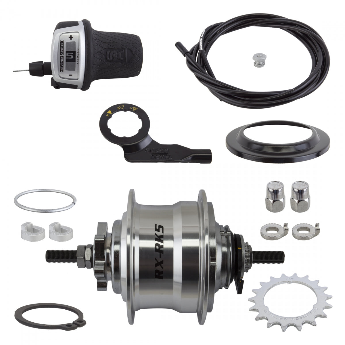 Hub Rr S/A 5Sp Rxrk5 6B 32 Sl W/Trim Kit/Twist-Shifter Tsc50/Cable 1700Mm 18T 185/135Mm Rotary