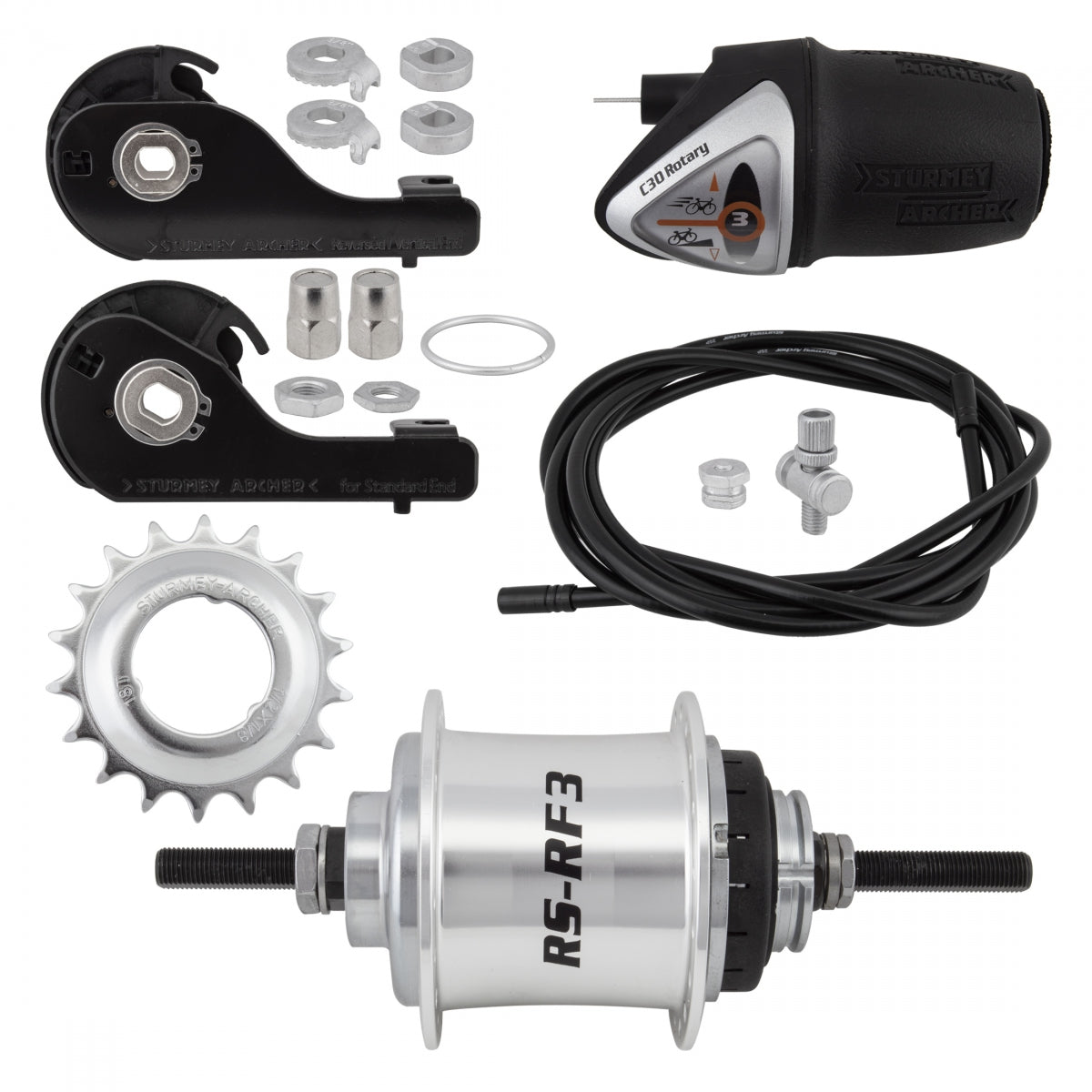 Hub Rr S/A 3Sp Rsrf3 36 Sl W/Trim Kit/Twist-Shifter Tsc30 185/135Mm Rotary