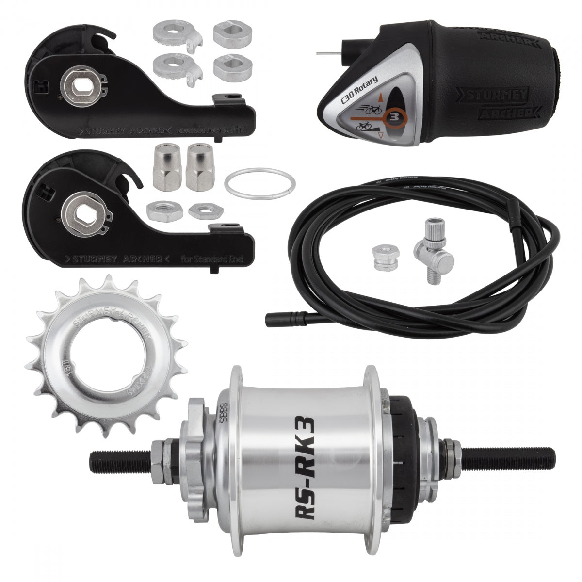 Hub Rr S/A 3Sp Rsrk3 36 6B Sl W/Trim Kit/Twist-Shifter Tsc30 185/135Mm Rotary