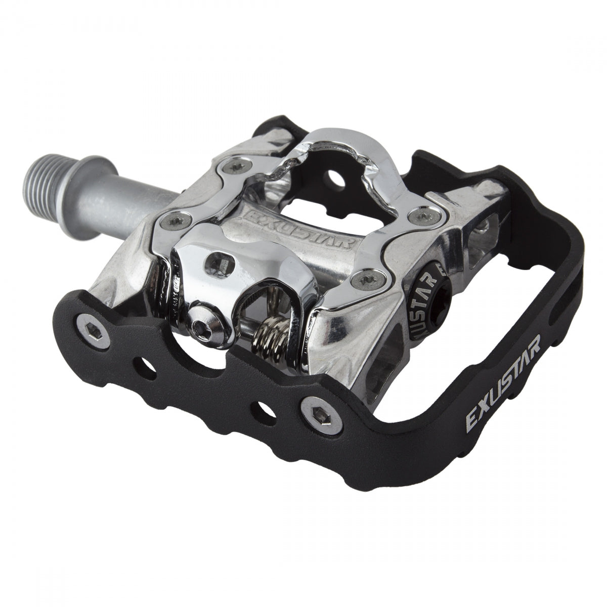 Exustar Single Pm86 Black Spd Clipless Pedals 9/16" Silver