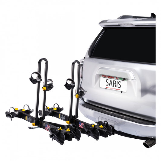 Saris 4414B Freedom 4-Bike Hitch Rack, 2", Black