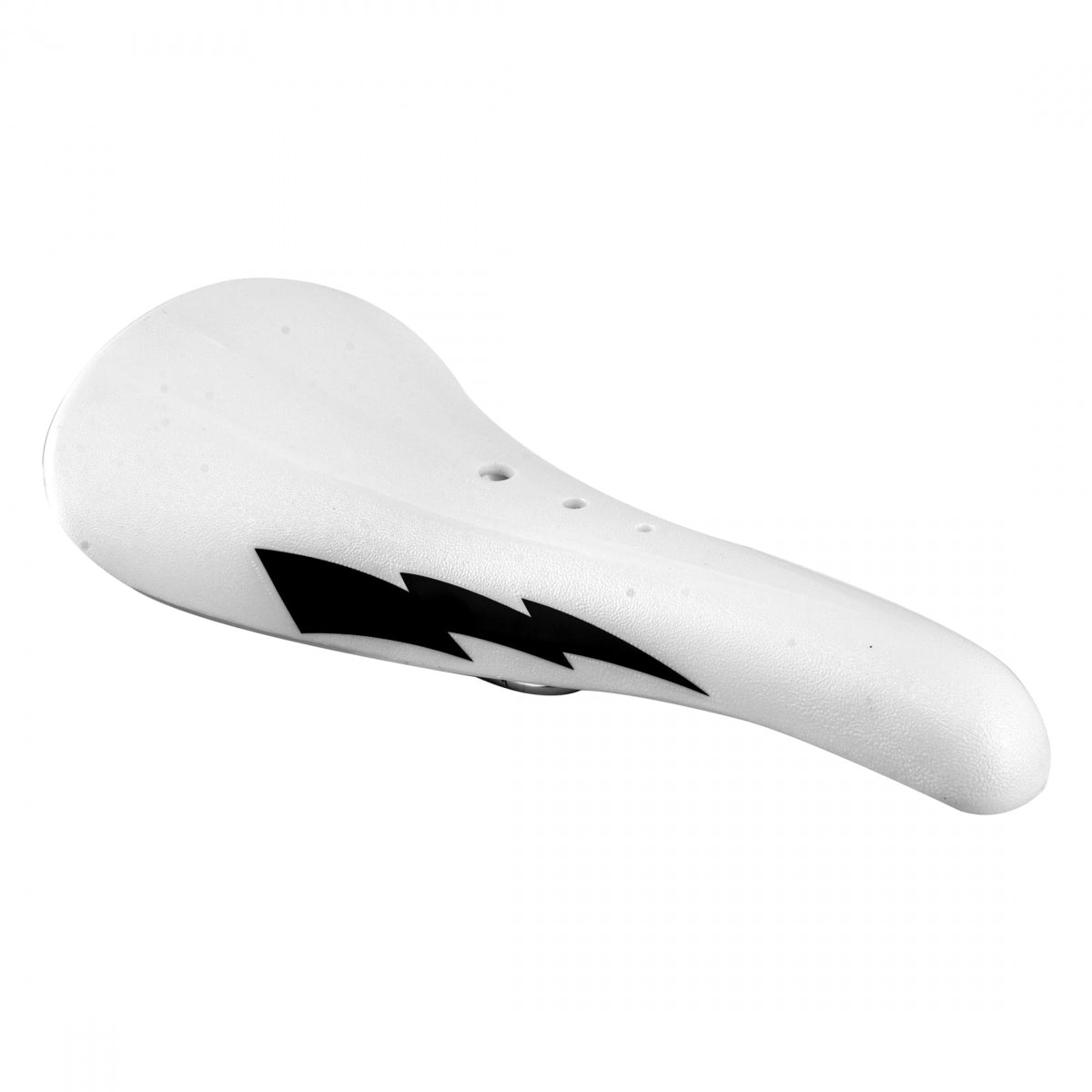 SE Bikes Lightning Blitz Wh Bk BMX 135mm Steel Rail Saddle White/Black/Orange