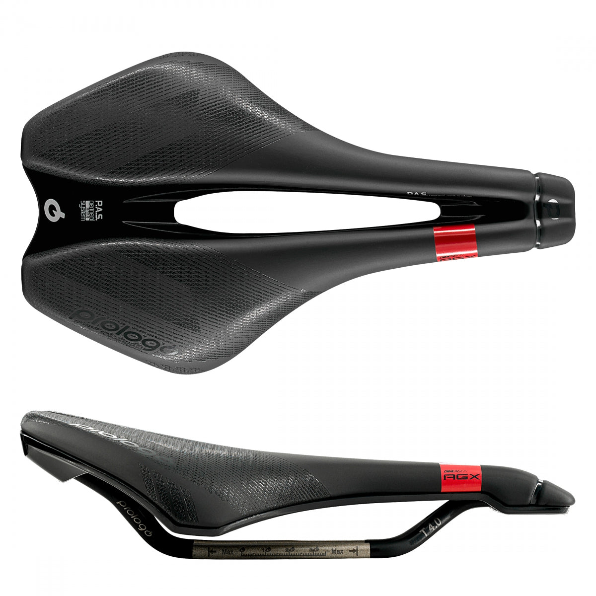 Prologo Dimension Agx T4.0 143 Comfort 143mm CrMo Rail Saddle Black/Orange