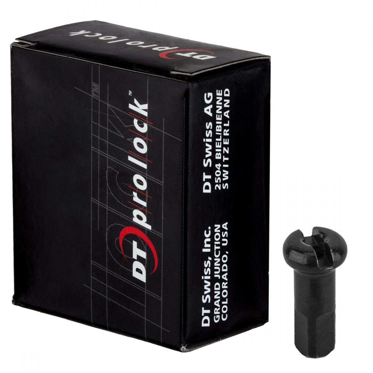 Spoke Nipple Dt Brass 2.0X12Mm Prolock Black Bxof100
