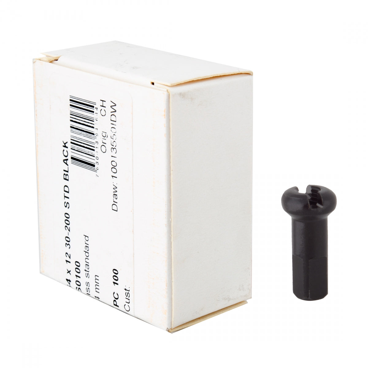 Spoke Nipple Dt Brass 2.34X12Mm Black Bxof100