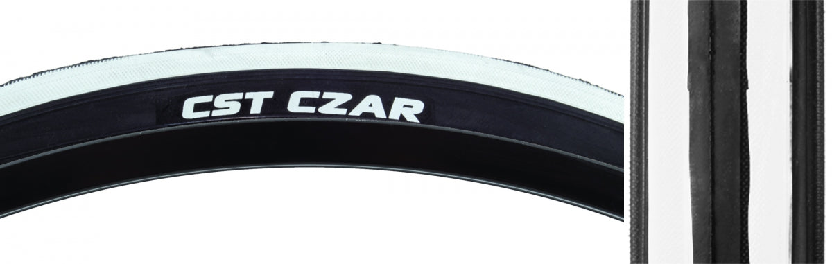 Tire Cstp Czar 700X25 Black/Wh 120Psi Wire