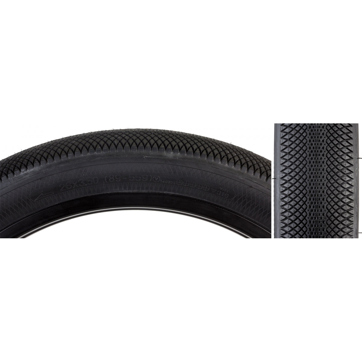 Tire Sunlite 26X3.5 Black/Bk Wire Baja