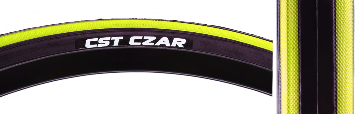 Tire Cstp Czar 700X25 Black/Yl 120Psi Wire