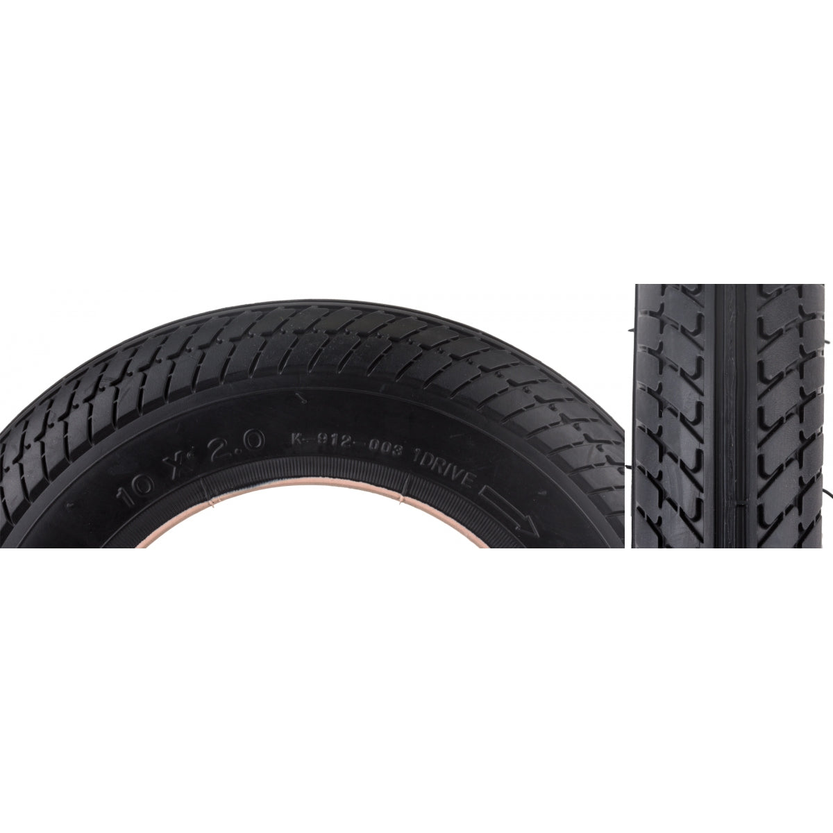 Tire Sunlite Scooter 10X2 Black/Bk K912 Not For Mag Wheels Wire