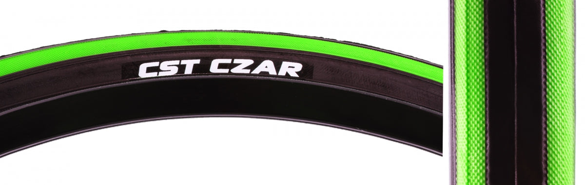 Tire Cstp Czar 700X25 Black/L-Gn 120Psi Wire