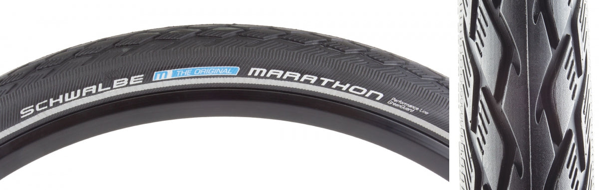 Tire Swb Marathon 26X1-3/8 Perf Twin Gn-Guard Black/Bk/Ref Endurance E25 Wire