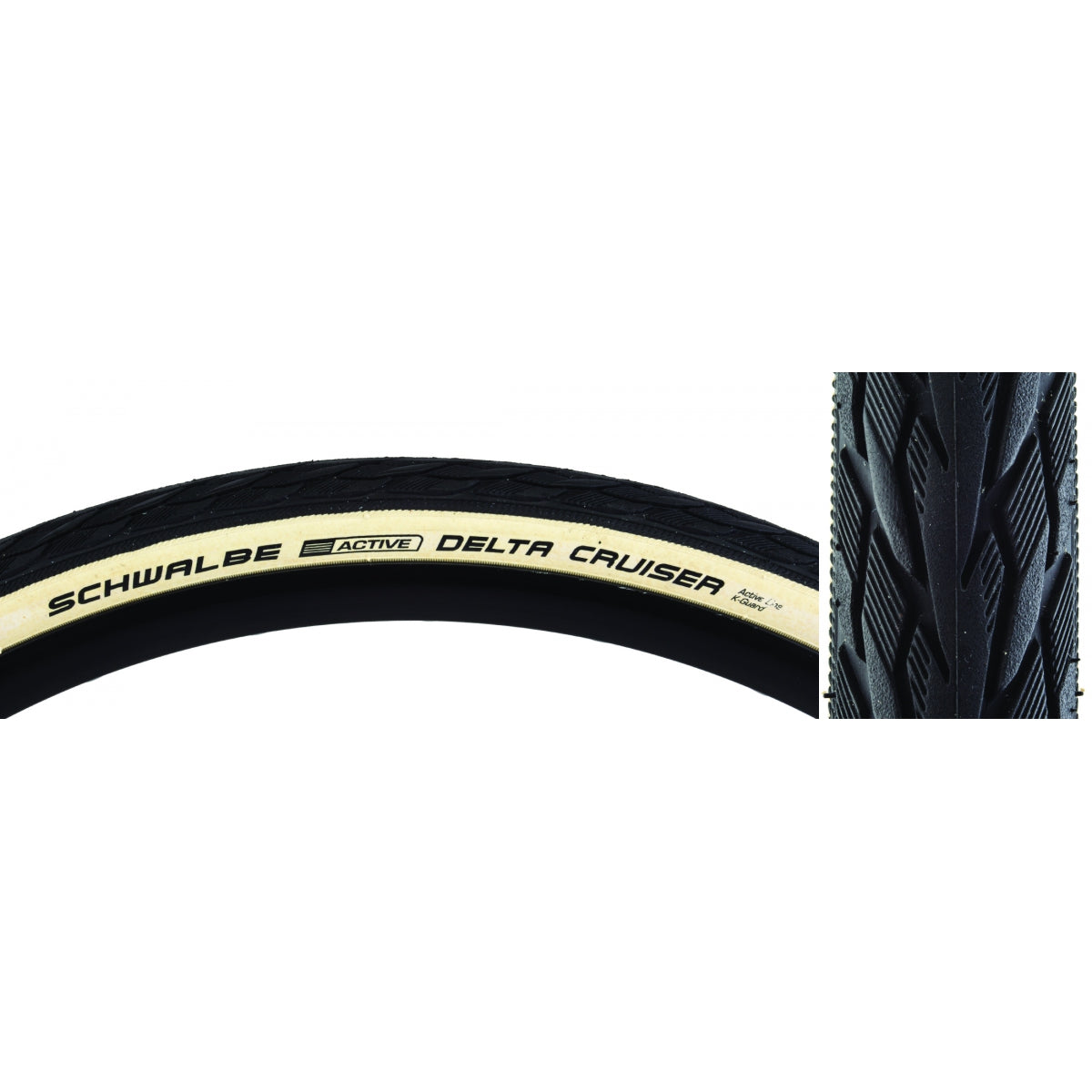 Tire Swb Delta Cruiser 700X28 Active Twin K-Guard Black/Wh Sbc Wire