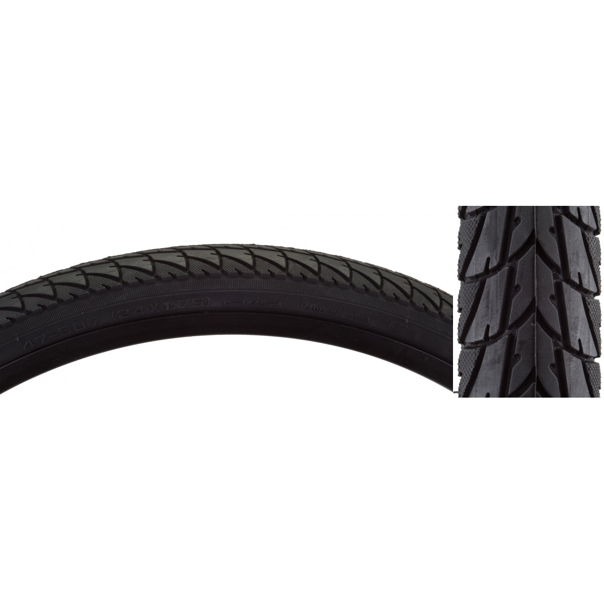 Tire Sunlite 24X1.75 Cst1446 Black/Bk Street Wire