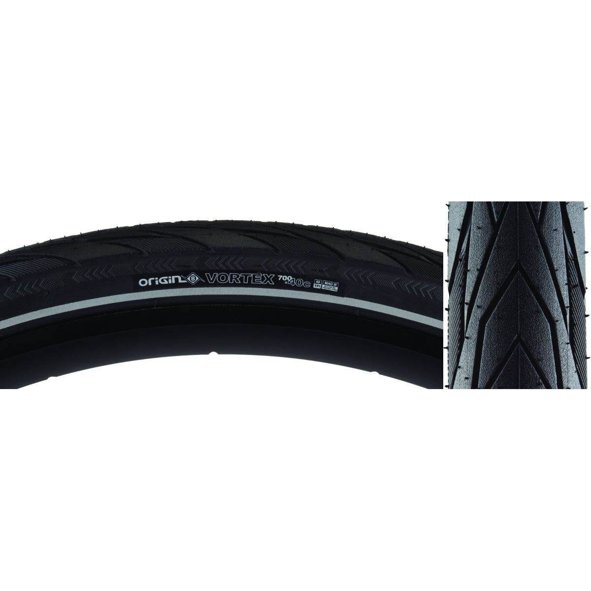 Tire Origin8 Vortex 700X40 Wire Belt Black/Bk/Ref