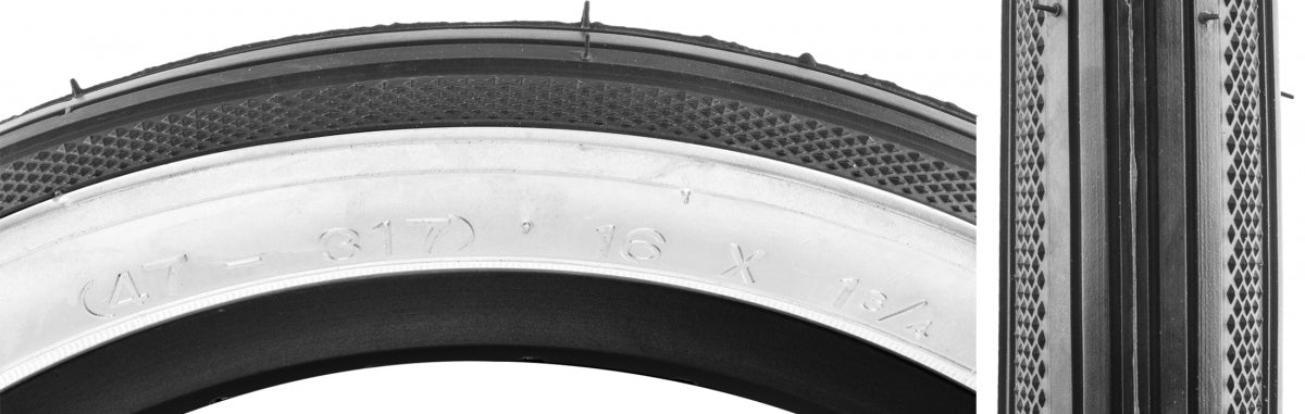 Tire Sunlite 16X1-3/4 S7 Black/Wh Street K38 Wire