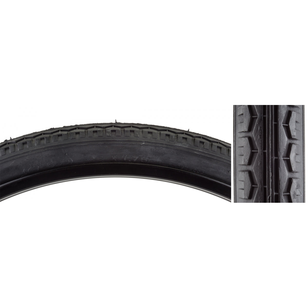 Tire Sunlite 26X1.75 Black/Bk Street K123 Wire