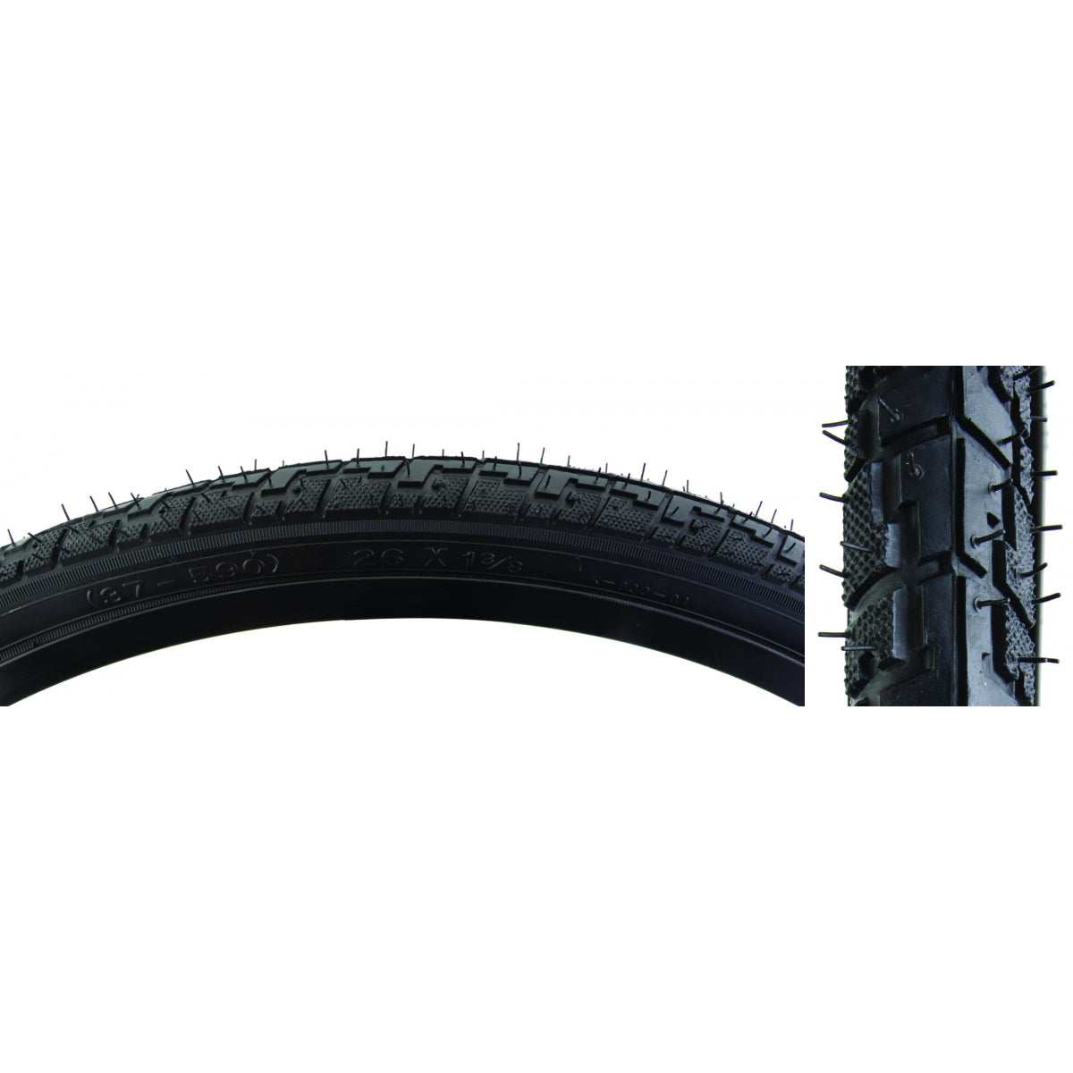 Tire Sunlite 26X1-3/8 Black/Bk Hybrid K830 Wire