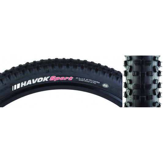 Tire Ken Havok Sport 27.5X2.8 Black/Bk Dtc/60 Wire 25Psi