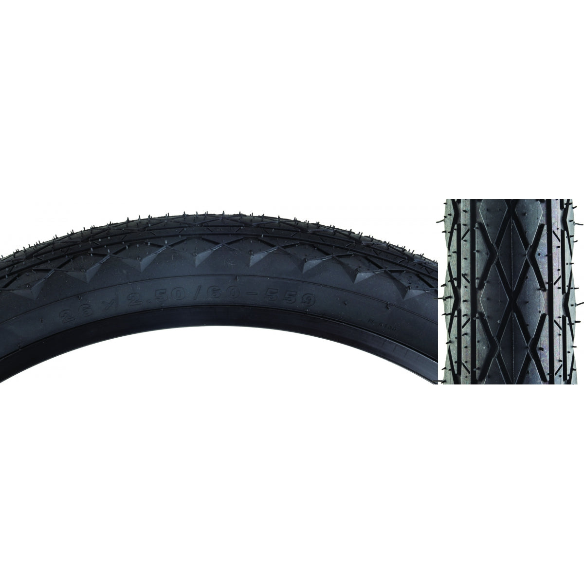 Tire Sunlite 24X2.5 Black/Bk Rev Wire