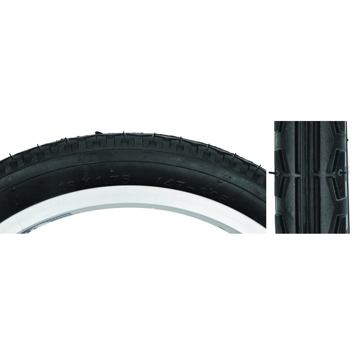 Tire Sunlite 16X1.75 Black/Bk Street K123 Wire