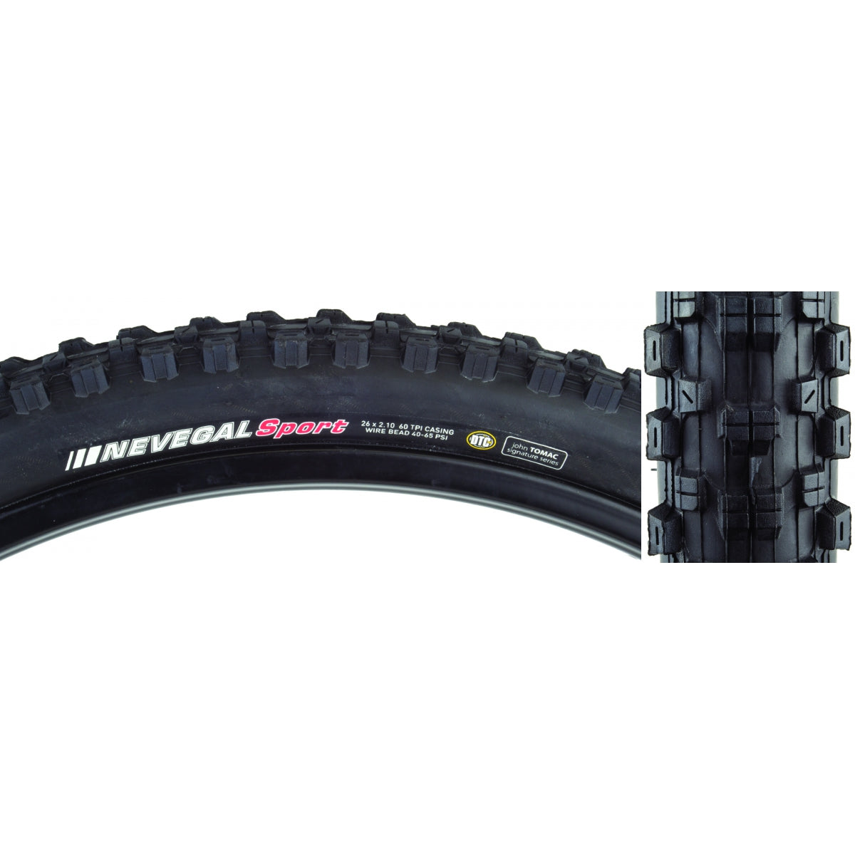 Tire Ken Nevegal Sport 26X2.1 Black/Bk Dtc/60 Wire 65Psi