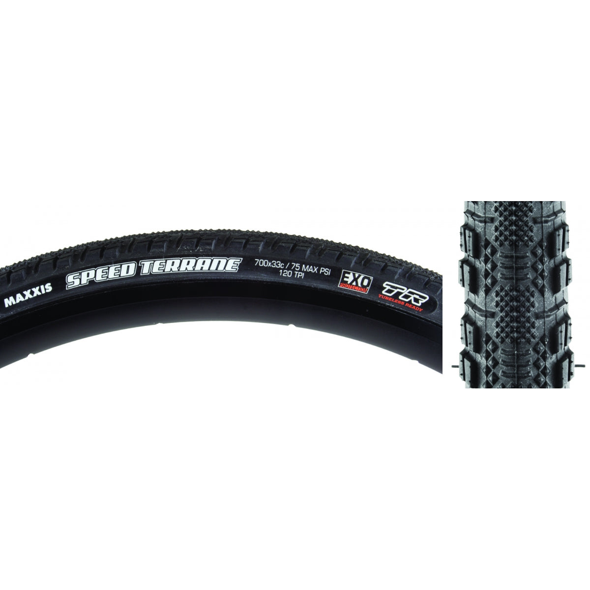 Tire Max Speed Terrane 700X33 Black Fold/120 Dc/Exo/Tr