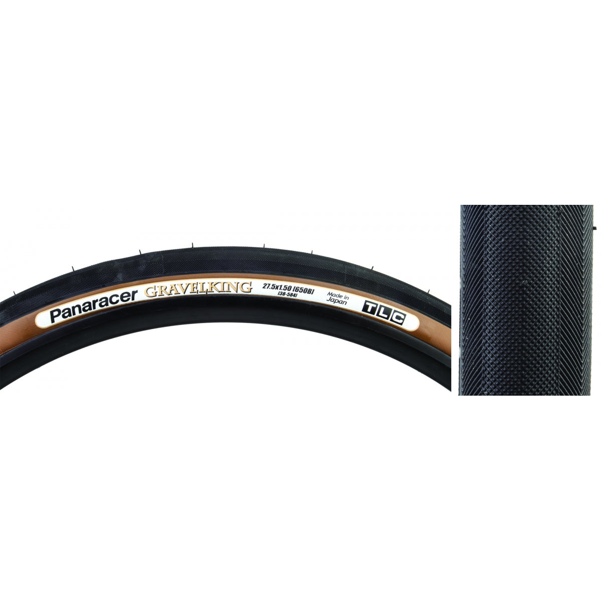 Tire Pan Gravel King 27.5X1.5 (650Bx38) Fold Tbls Black/Bn