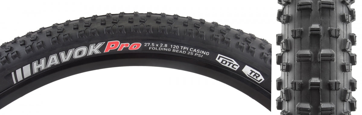 Tire Ken Havok Pro 27.5X2.8 Black/Bk Dtc/Tr/Tr/120 Fold 35Psi