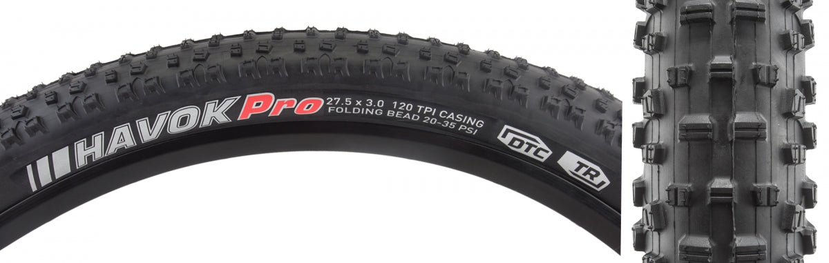 Tire Ken Havok Pro 27.5X3.0 Black/Bk Dtc/Tr/Tlr/120 Fold 35Psi
