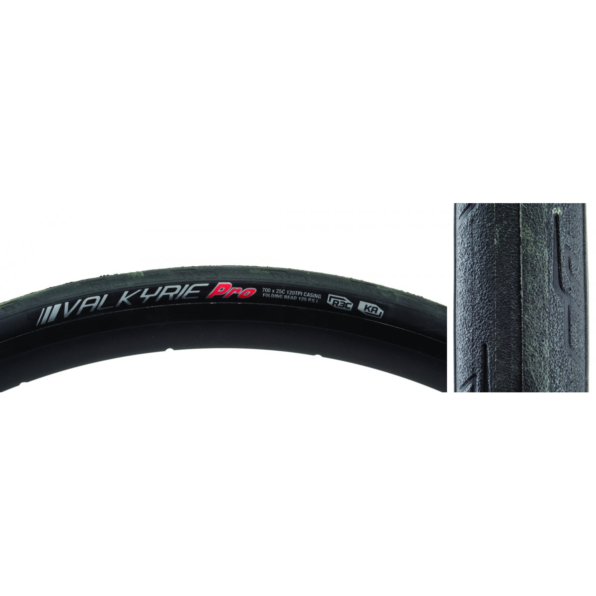 Tire Ken Valkyrie Pro 700X25 Black/Bk/Ref-Hp R3C/Ka/120 Fold 125Psi