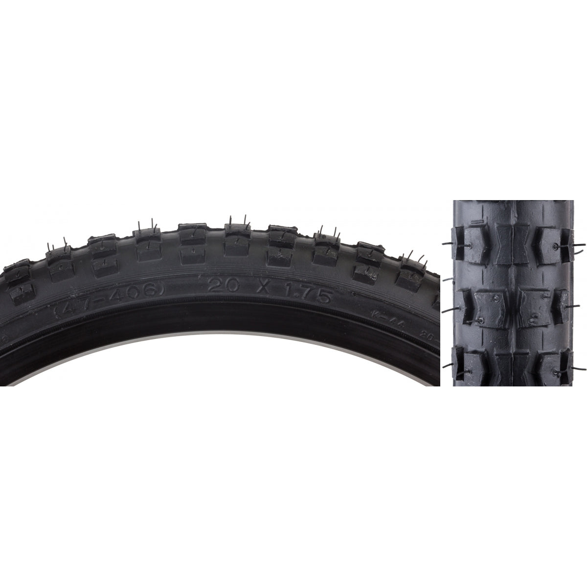 Tire Sunlite 20X1.75 Black/Bk Mx K44 Wire