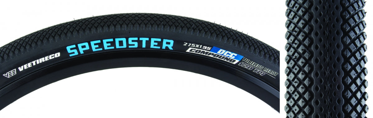 Tire Vee Speedster 27.5X1.95 Black/Bk Fold/120/Tlr/Dcc/B-Proof E25