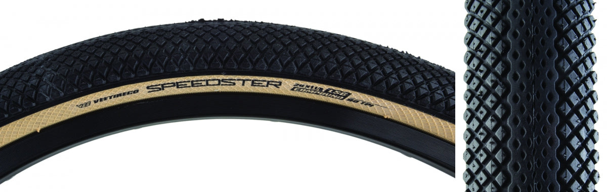 Tire Vee Speedster 20X1-1/8 Black/Tan Fold/90/Lsg