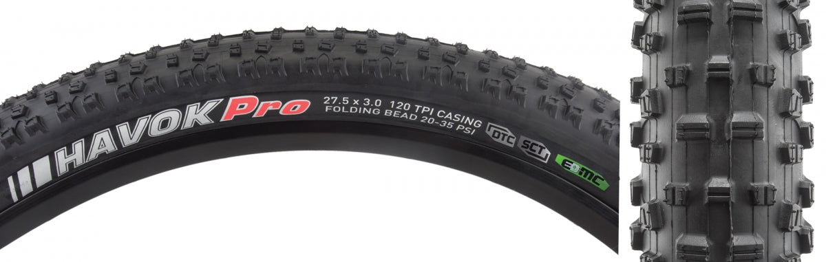 Tire Ken Havok Pro 27.5X3.0 Black/Bk Dtc/Emc/Tlr Fold 35Psi E50