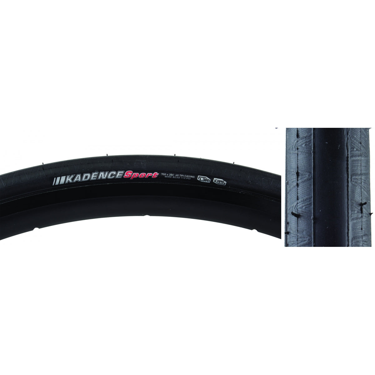 Tire Ken Kadence Sport 700X28 Black/Bk/Ref-Hp L3R-Pro/Icapb/60 Wire 110Psi