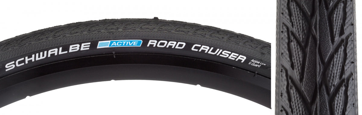 Tire Swb Road Cruiser 16X1.75 Active Twin K-Guard Black/Bsk Gn-Compound Wire