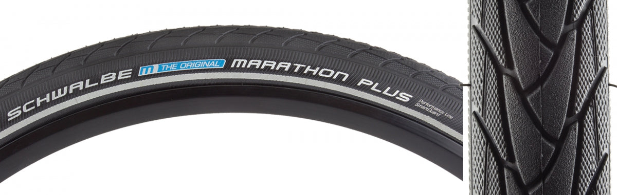 Tire Swb Marathon Plus 28X1.75 Perf Twin Sm-Guard Black/Bk/Ref Endurance E50 Wire