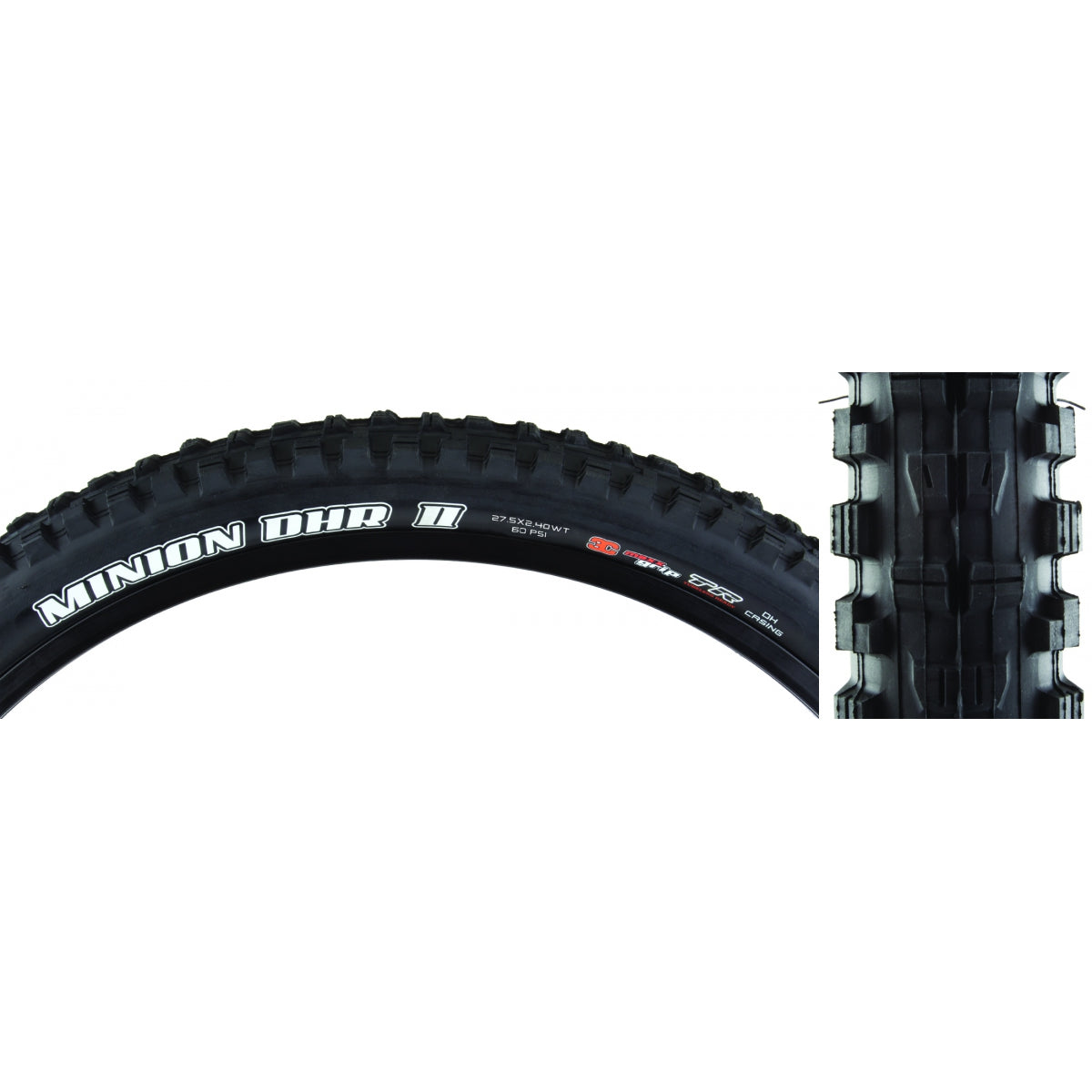 Tire Max Minion Dhr Ii 27.5X2.4 Black Fold/60 3Cg/Dh/Tr/Wt