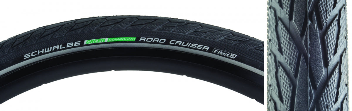 Tire Swb Road Cruiser 700X32 Active Twin K-Guard Black/Bsk Gn-Compound Wire