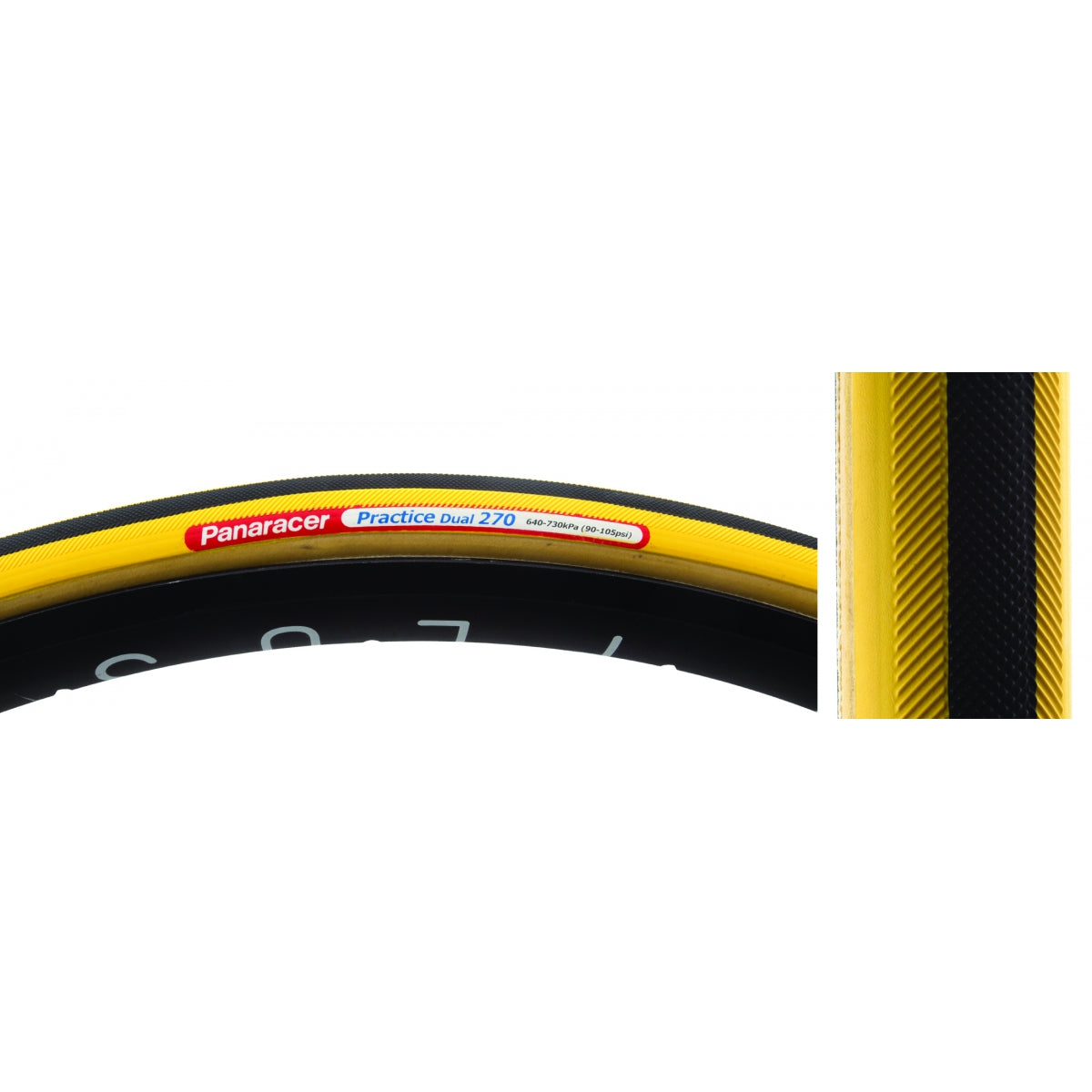 Tire Tubular Pan Practice-Dual 700X22.5Bk/Yl/Ysk 42Mm Removable Valve Fold