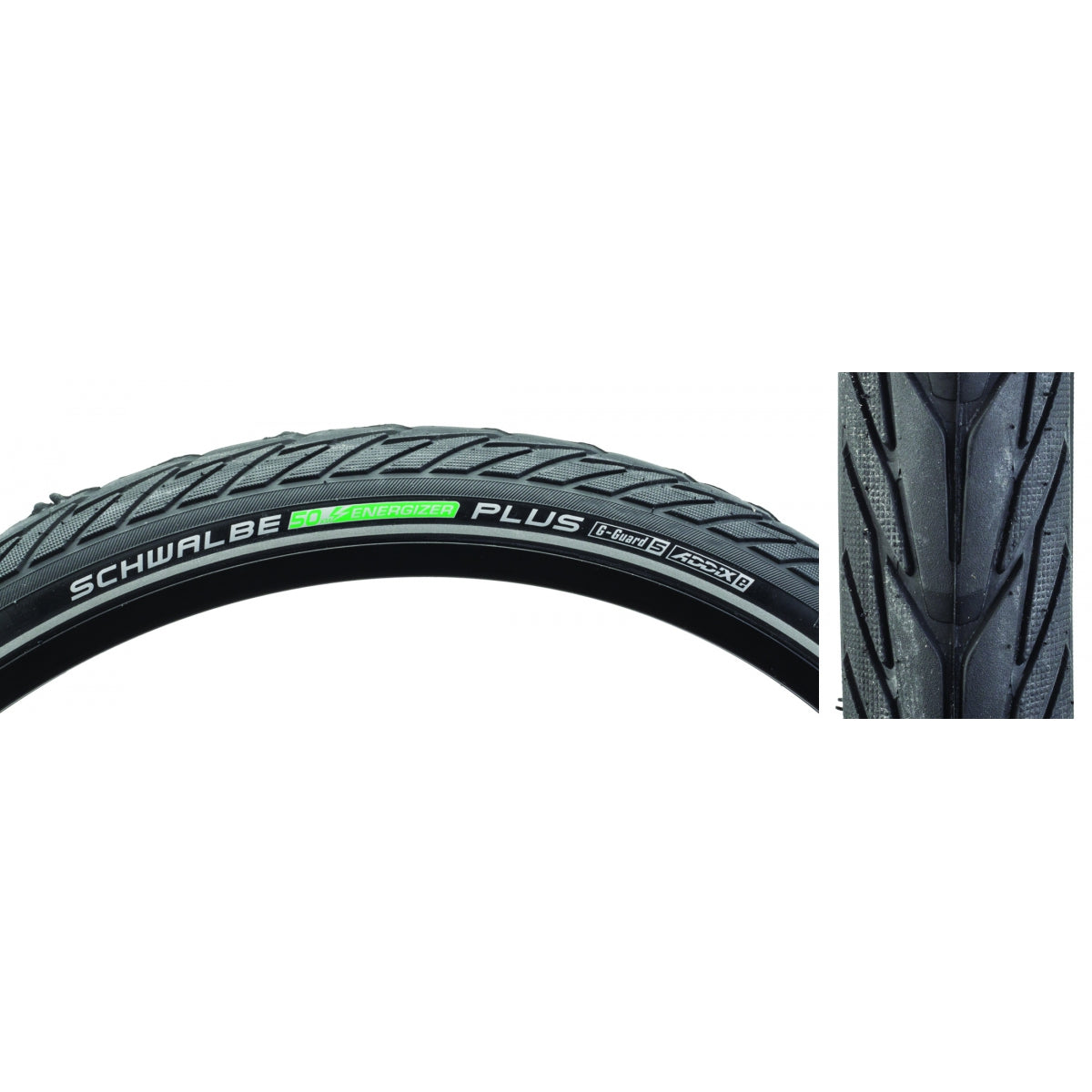 Tire Swb Energizer Plus 26X1.75 Perf Twin Gn-Guard Black/Bk/Ref Energizer E50 Wire