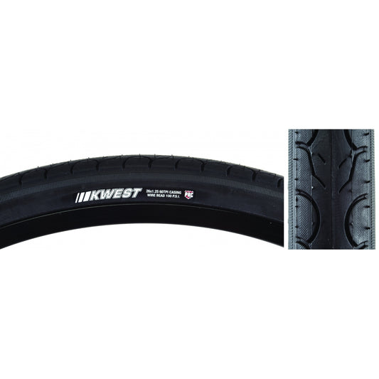 Tire Ken Kwest 26X1.25 Black/Bk Src/Prc/60 Wire 100Psi