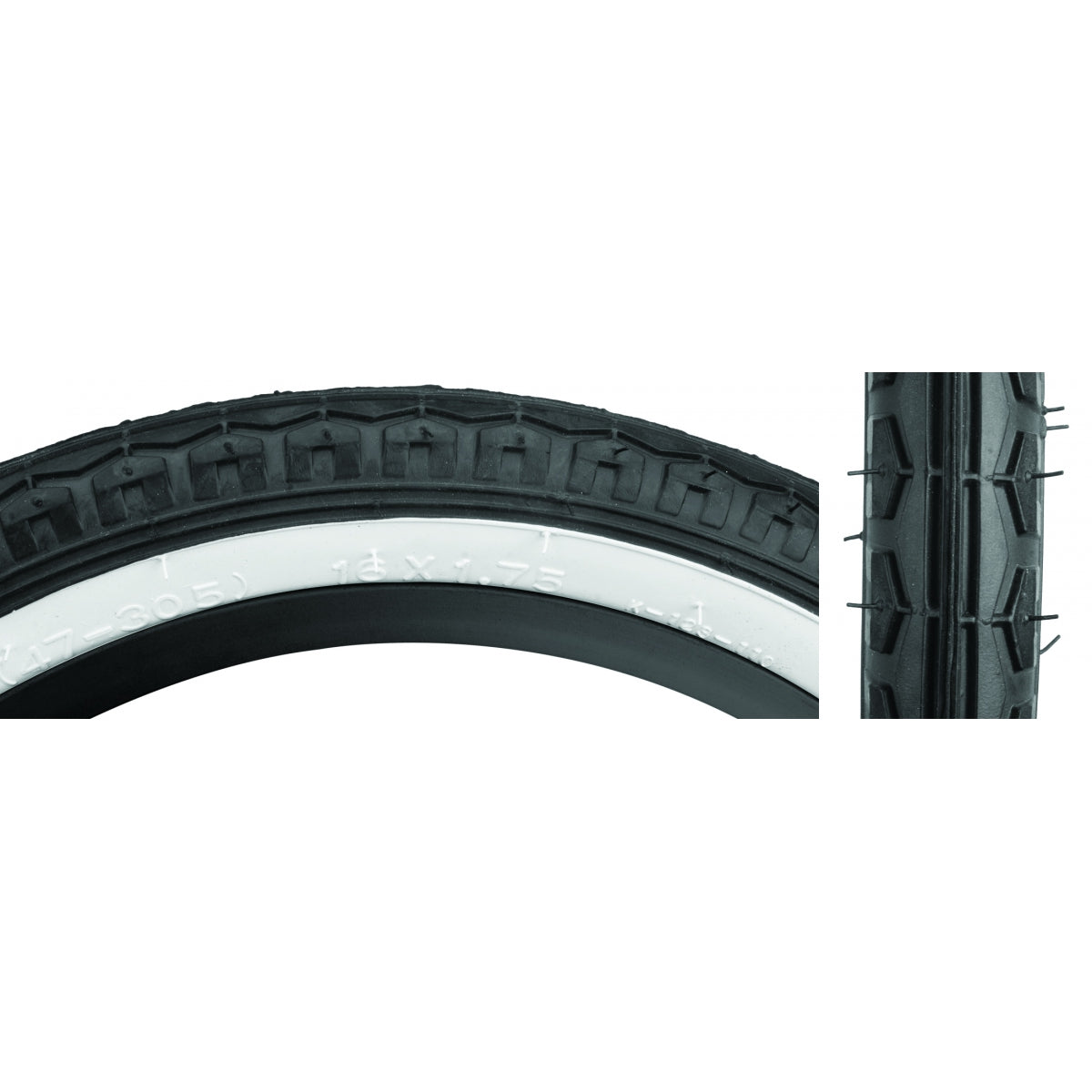 Tire Sunlite 16X1.75 Black/Wh Street K123 Wire