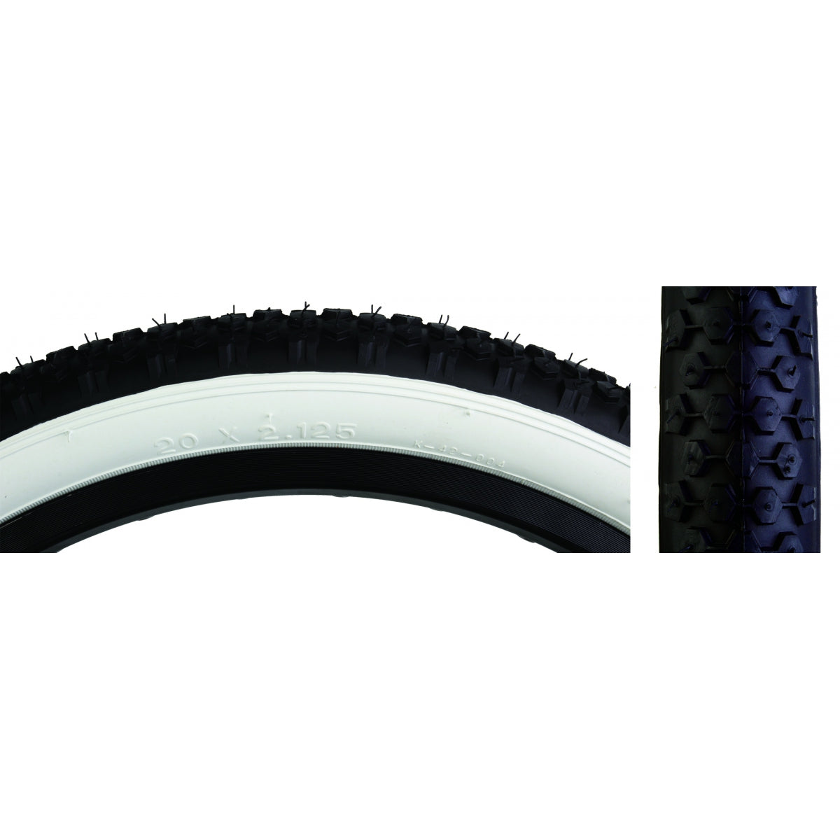 Tire Sunlite 20X2.125 Black/Wh Studded K42 Wire