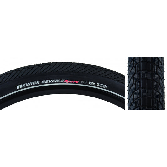 Kenda Kwick Seven.5 Tire - 27.5 x 2.2, Clincher, Wire, Black/Reflective, 60tpi, KS