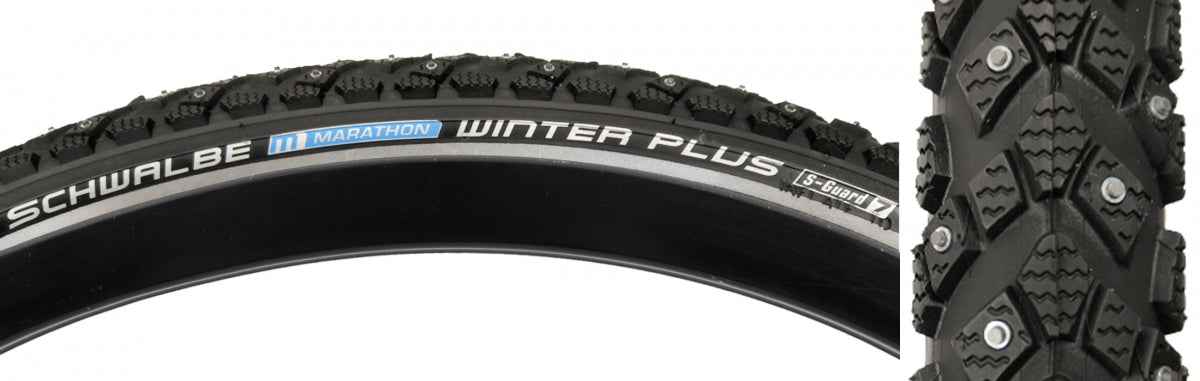 Tire Swb Marathon Winter Plus 700X35 Perf Twin Sm-Guard Black/Bk/Ref 240-Stud-Snow Wire