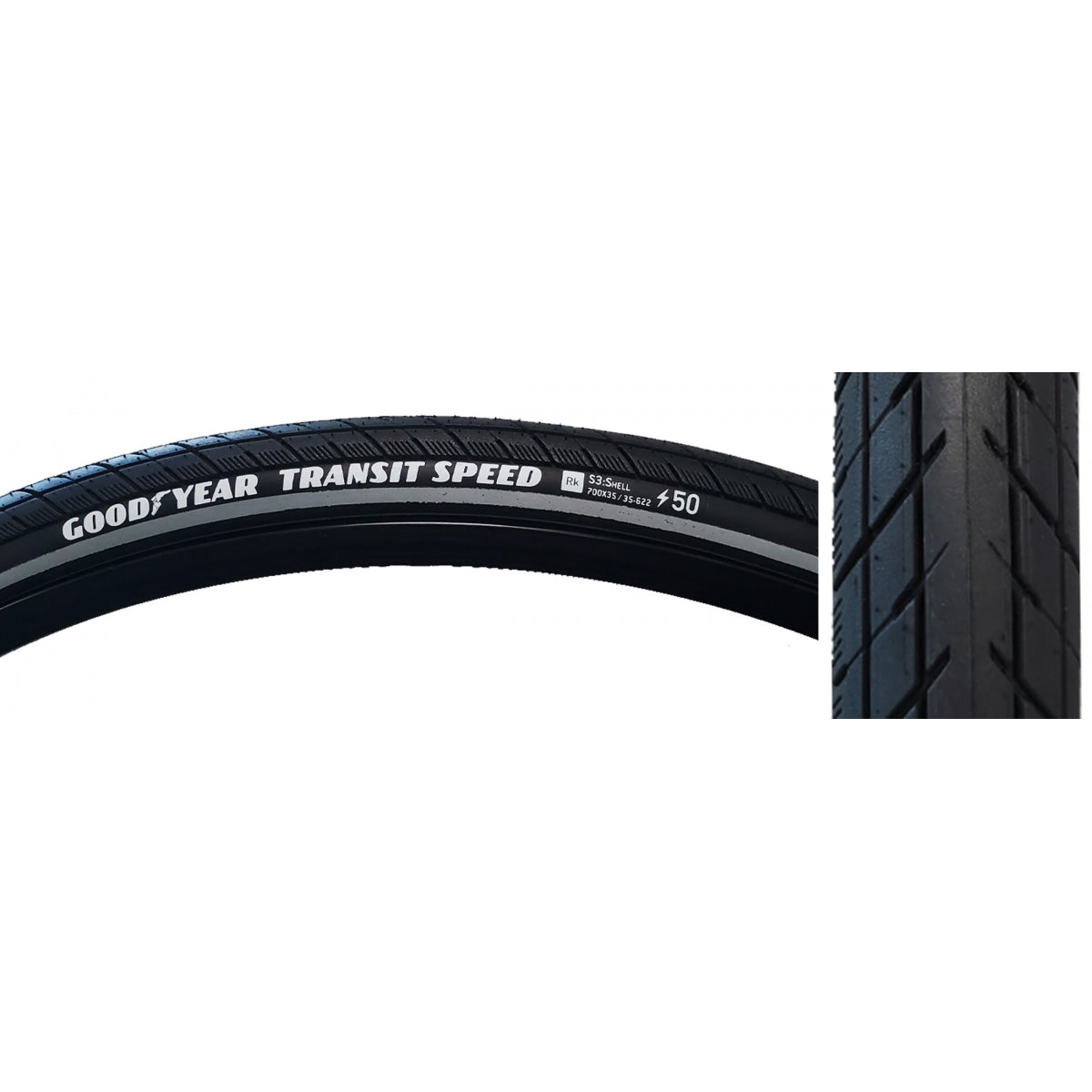 Tire Goodyear Transit Speed S3 700X35 Black Wire Rfl/Dyc/E50