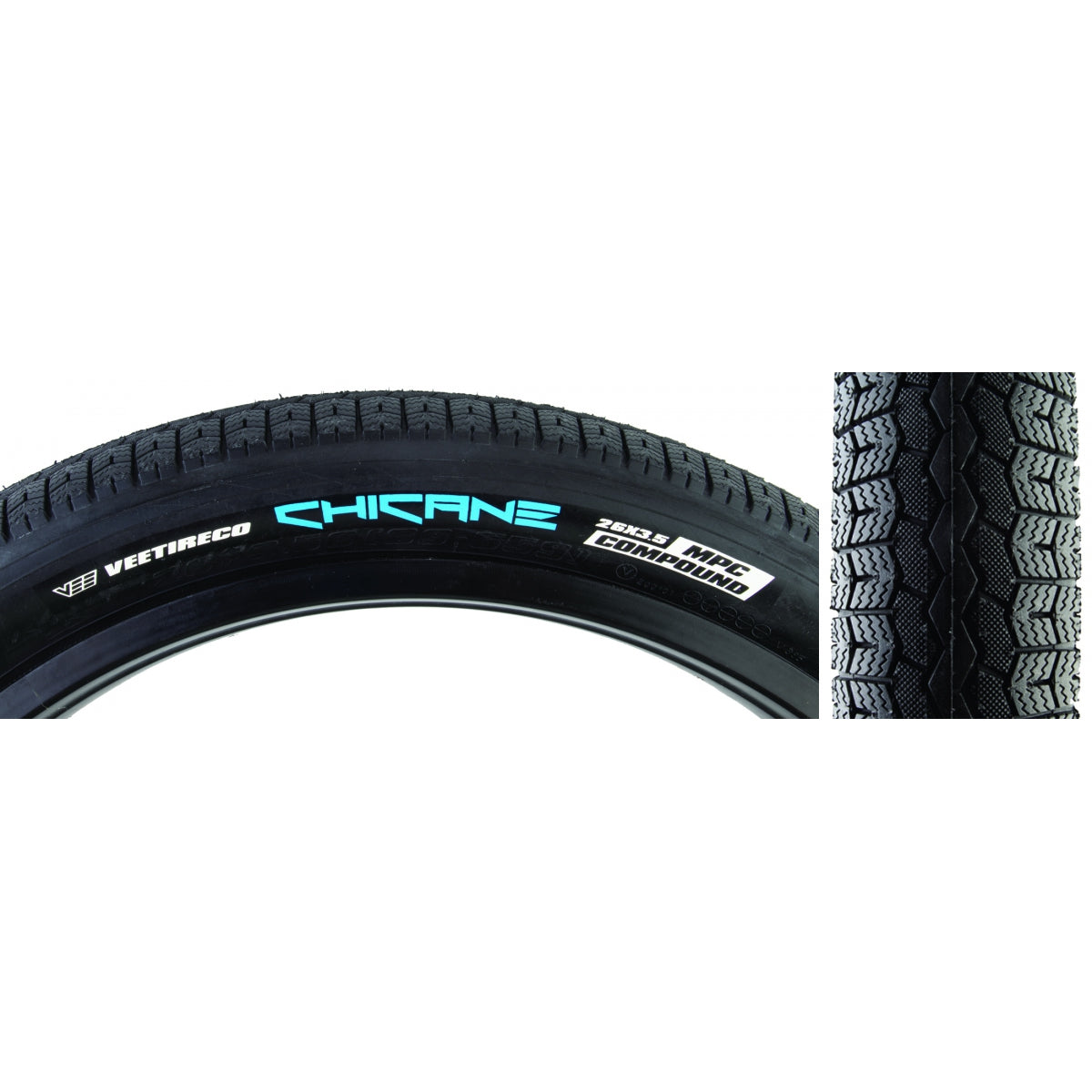 Tire Se Bikes Chicane 26X3.5 Black/Bk Wire/72/Mpc