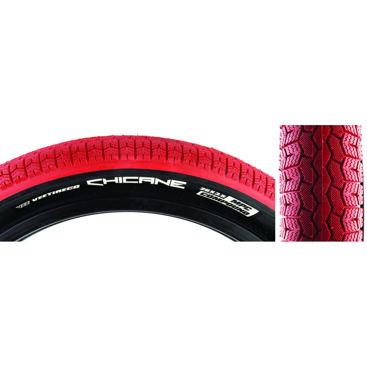 Tire Se Bikes Chicane 26X3.5 Rd/Bk Wire/72/Mpc